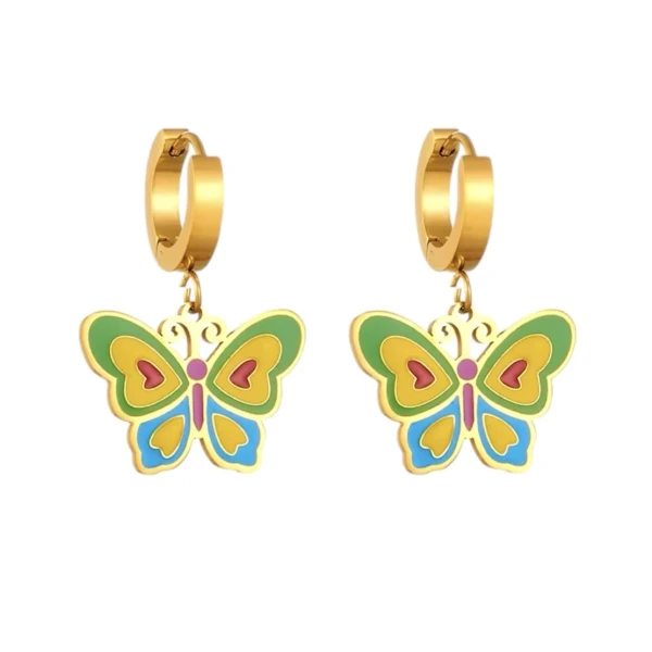 Colourfull butterfly earrings.