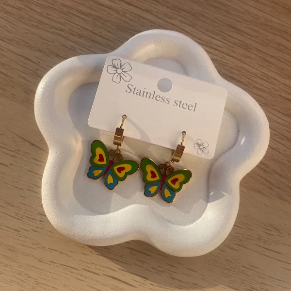 Colourfull butterfly earrings.