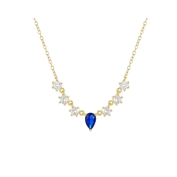 Silver 925 blue drop necklace