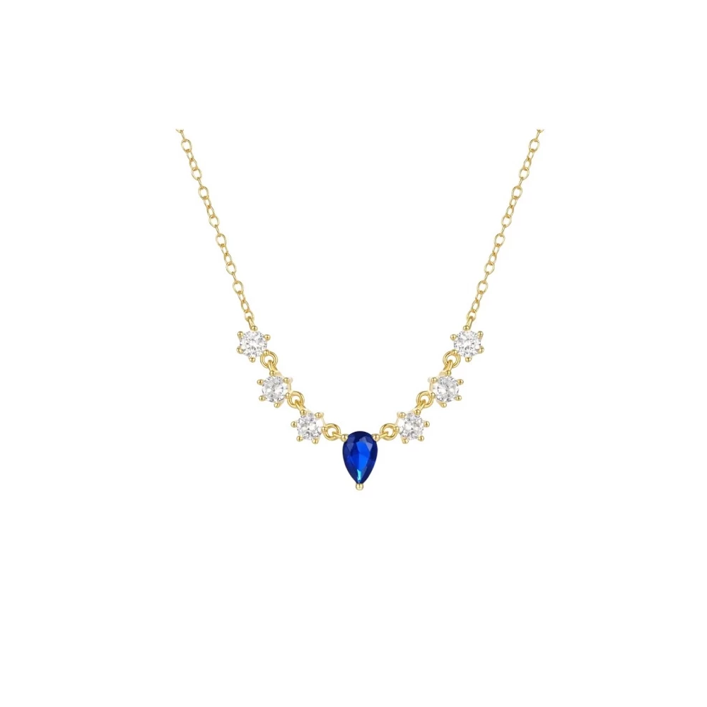 Silver 925 blue drop necklace