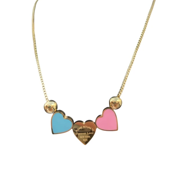 Double Chain Heart Necklace.