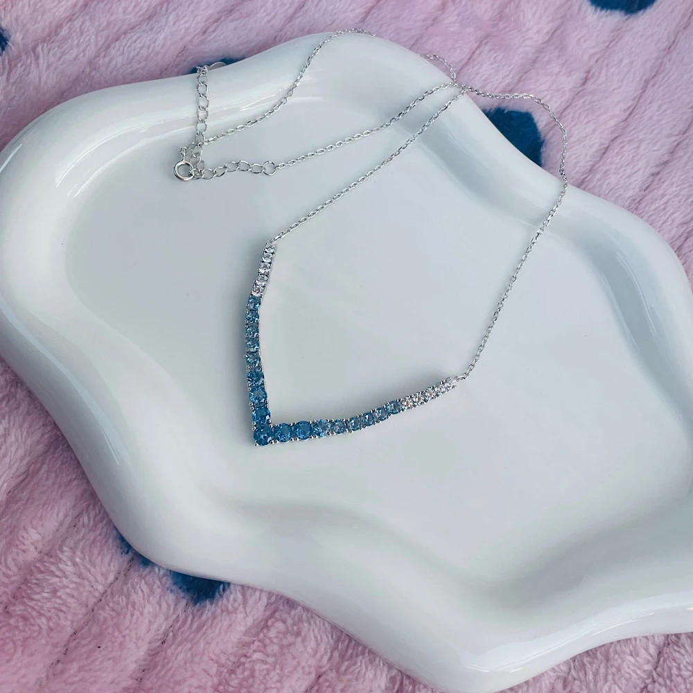 S925 Aqua Marine Necklace