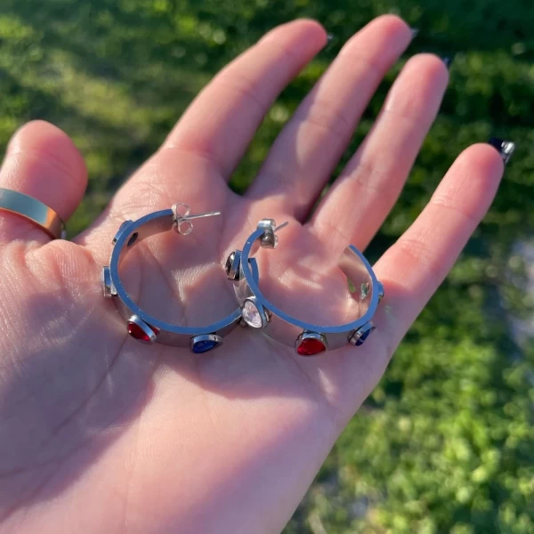 Heart Hoop Earrings(silver or gold)