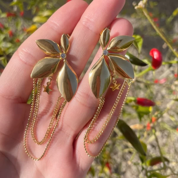 Asymmetric Flower Earrings